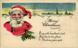 CPA - Babbo Natale, Père Noël, Santa Claus - Rilievo, Relief, Embossed, Gaufré - VG - B053 - Kerstman