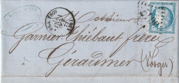 Lettre De Prauthoy à Gérardmer LAC - 1849-1876: Période Classique