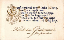 H2845 - Glocke Klang Segen Spruchkarte - Golddruck - Glückwunschkarte Konfirmation - Sonstige & Ohne Zuordnung
