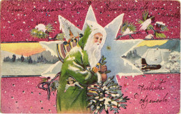 CPA - Babbo Natale, Père Noël, Santa Claus - Rilievo, Relief, Embossed, Gaufré - VG - B059 - Santa Claus