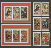 Burundi 1971 Paintings Correggio, Castagno, Francesca Etc., Easter Set Of 6 + 2 S/s Imperf. MNH - Religious