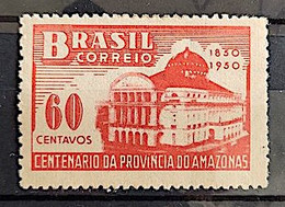 C 257 Brazil Stamp Centenary Amazonas Province Theater Architecture 1950 - Andere & Zonder Classificatie