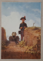 90s-BERLIN-Carl Spitzweg-Der Strickende Wachposten-um 1860-Vintage Photo Postcard-used With Stamp-1993 - Andere & Zonder Classificatie