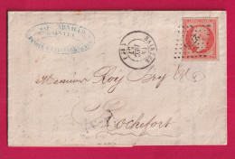 N°16 TTB PC 2776 SAINTES CHARENTE INFERIEURE POUR ROCHEFORT LETTRE - 1849-1876: Classic Period