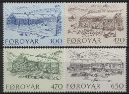 Färöer 1987 Alte Bauernhäuser 145/48 Postfrisch - Isole Faroer