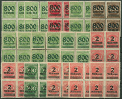 Deutsches Reich 1923 Freimarken Mit Aufdruck 301/12 A/B 4er-Block Postfrisch - Unused Stamps