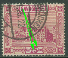 Saargebiet 1923 Neues Rathaus Mit Plattenfehler 100 III Gestempelt - Gebraucht