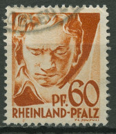 Französische Zone Rheinland-Pfalz 1947 Beethoven Type IV, 12 Y V IV Gestempelt - Rheinland-Pfalz