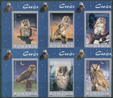 Rumänien 2003 Tiere Vögel Eulen 5729/34 Ecke Postfrisch - Unused Stamps
