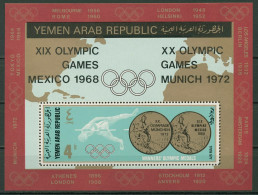 Jemen (Nordjemen) 1968 Goldmedaillen Olympiade Block 79 Postfrisch (C19019) - Yemen