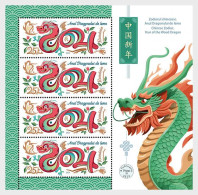 Romania 2024 - Chinese Zodiac - Year Of The Wood Dragon M/S MNH - Ongebruikt