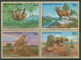 UNO New York 2002 Gefährdete Tiere Faultier Schaf Gepard 890/93 ZD Postfrisch - Unused Stamps
