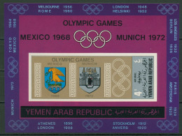 Jemen (Nordjemen) 1968 Olympiade Austragungsorte Block 84 Postfrisch (C19014) - Yemen