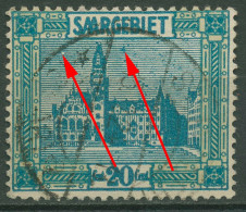Saargebiet 1923 Neues Rathaus Druckzufälligkeit/Plattenfehler 99 PF ? Gestempelt - Gebruikt