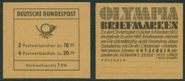 Bund 1968 Brandenburger Tor Markenheftchen MH 13 B Postfrisch - Other & Unclassified
