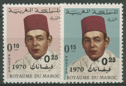 Marokko 1970 Hochwasserhilfe König Hassan II. 664/65 Postfrisch - Marokko (1956-...)