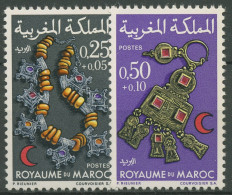 Marokko 1970 Roter Halbmond Schmuckstücke 668/69 Postfrisch - Marocco (1956-...)