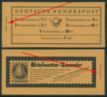 Bund 1960 Heuss/Ziffer MH 4 Y II RLV IV Postfrisch, Rückseitige Klammerung !!! - Autres & Non Classés