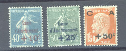 France  :  Yv  246-48  *  Bon Centrage             ,       N2 - 1927-31 Caisse D'Amortissement