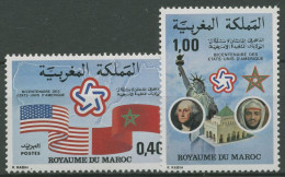 Marokko 1976 Unabhängigkeit USA George Washington 838/39 Postfrisch - Marocco (1956-...)