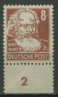 SBZ Allgemeine Ausgabe 1948 Karl Marx Unterrand 214 A UR Postfrisch - Other & Unclassified