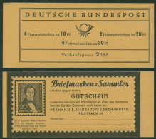 Bund 1967 Brandenburger Tor Markenheftchen MH 12 Au RLV V Postfrisch - Other & Unclassified