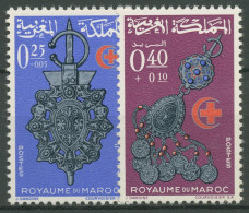 Marokko 1966 Rotes Kreuz Roter Halbmond Schmuckstücke 568/69 Postfrisch - Marocco (1956-...)