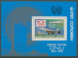 Komoren 1976 25 Jahre UNO Postverwaltung Block 49 A Postfrisch (C62607) - Komoren (1975-...)