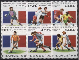 Togo 1996 Fußball-Weltmeisterschaft 1998 Frankreich 2389/94 Postfrisch - Togo (1960-...)