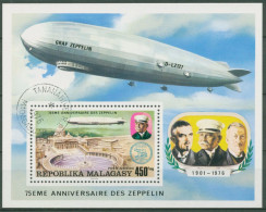 Madagaskar 1976 75 Jahre Zeppelin Luftschiffe Block 11 Gestempelt (C62608) - Madagaskar (1960-...)