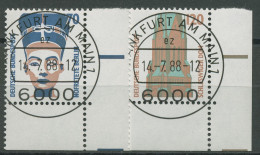 Bund 1988 Sehenswürdigkeiten SWK 1374/75 Ecke 4 Gestempelt - Used Stamps