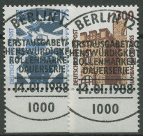 Bund 1988 Sehenswürdigkeiten SWK Mit Unterrand 1347/48 UR Mit TOP ESST BERLIN - Oblitérés