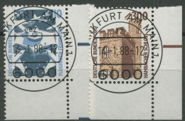 Bund 1988 Sehenswürdigkeiten SWK 1347/48 Ecke 4 Gestempelt - Used Stamps