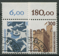 Bund 1988 Sehenswürdigkeiten SWK Mit Oberrand 1347/48 OR Gestempelt - Used Stamps