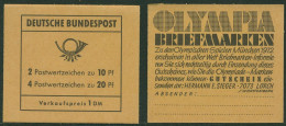 Bund 1968 Brandenburger Tor Markenheftchen MH 13 D Postfrisch - Autres & Non Classés