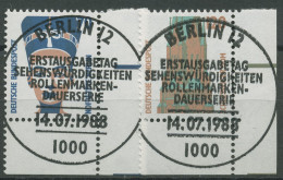 Bund 1988 Sehenswürdigkeiten SWK 1374/75 Ecke 4 TOP-ESST BERLIN - Oblitérés