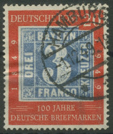 Bund 1949 100 Jahre Dt. Briefmarken 114 Gestempelt, Kl. Zahnfehler (R81001) - Used Stamps