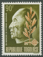 Togo 1969 1. Todestag Von Konrad Adenauer 654 A Postfrisch - Togo (1960-...)