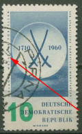 DDR 1960 Meißener Porzellan Mit Plattenfehler 775 F 43 Gestempelt - Plaatfouten En Curiosa