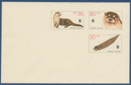DDR 1987 WWF Naturschutz Fischotter Umschlag U 7 Ungebraucht (X41064) - Covers - Mint