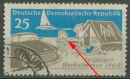 DDR 1960 Leipziger Herbstmesse Mit Plattenfehler 782 F 25 Gestempelt - Variétés Et Curiosités