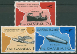 Gambia 1969 Flugpost Schiff Flugboot Luftschiff Zeppelin 236/38 Postfrisch - Gambia (1965-...)