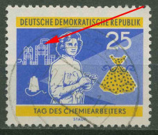 DDR 1960 Tag Des Chemiearbeiters Mit Plattenfehler 803 F 42 Gestempelt - Errors & Oddities