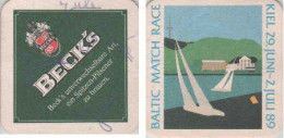 5001447 Bierdeckel Quadratisch - Becks - Kiel 1989 - Sous-bocks