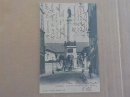 CPA -  AU PLUS RAPIDE -  CHAMBERY - LA FONTAINE DES ELEPHANTS - VOYAGEE TIMBREE 1903 - Chambery