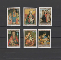 Central Africa 1981 Paintings Correggio, Bramantino, Memling Etc., Christmas Set Of 6 Imperf. MNH -scarce- - Religie