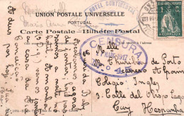 Carte Postale UPU - Bilhete Postal De Portugal à Turquie 17 Mars 1917 - Censurée N° 45 Torre De S. Vicente Belem Lisboa - Brieven En Documenten