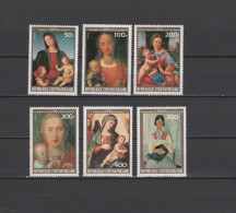 Central Africa 1984 Paintings Correggio, Dürer, Raphael, Modigliani, Christmas Set Of 6 MNH - Religious