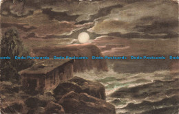 R672715 Rough Sea. Moonlight. Carlton Publishing. 1913 - Monde