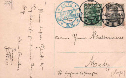 Carte Postale De Allemagne Pour METZ France  - 1916 - GEFRUFT - Vérifié - - Brieven En Documenten
